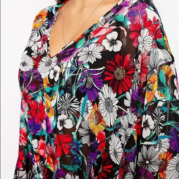 Panache Annalise Floral Chiffon Swim Cover Up - Picture 2 of 3